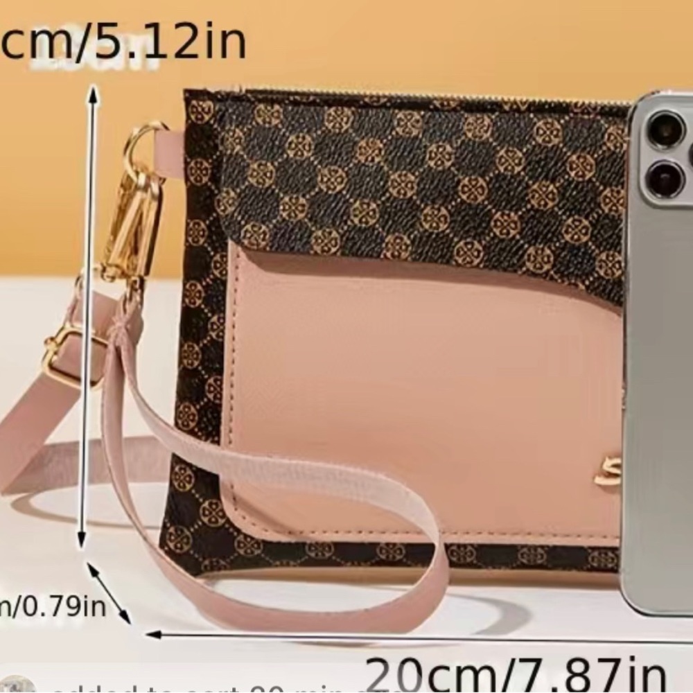 Retro Pattern Wristlet Crossbody Bag, Classic Versatile Fashion Shoulder Bag - Picture 2 of 4